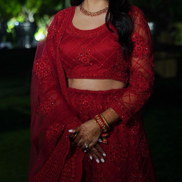 Red Lehenga / Lengha - Picture 9 of 13